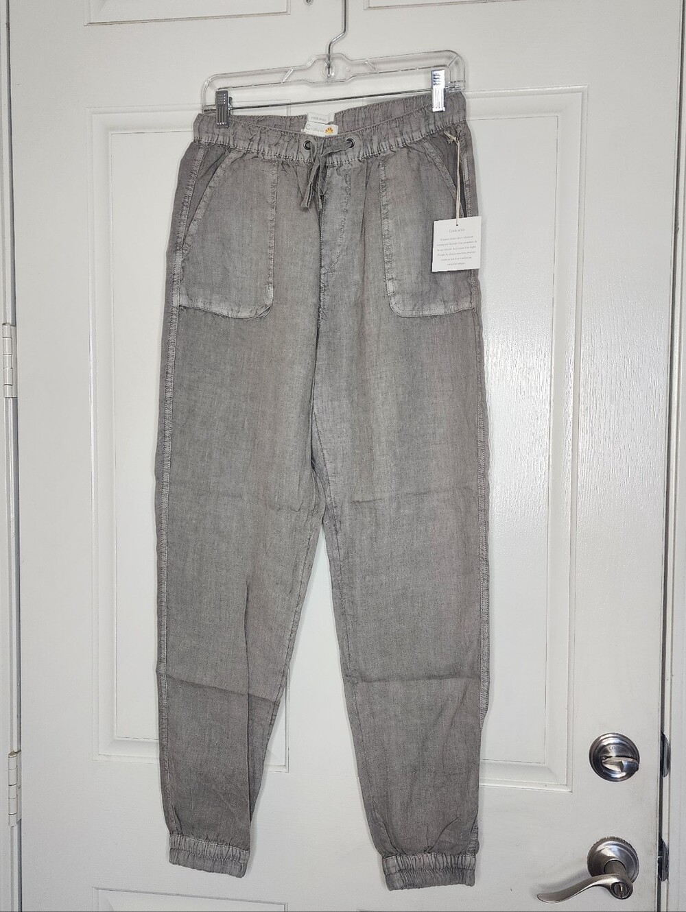 NWT C&C California Gray 100% Linen Lounge Jogger Pants Size Medium